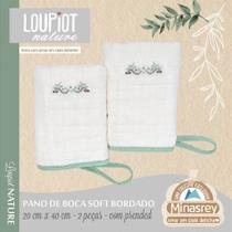 Babete Soft Loupiot Nature Verde - Kit Pano de Boca com Prendedor de Chupeta