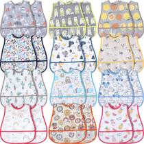 Babetes de alimentação impermeáveis para bebês Jeyiour 44,5x28 cm 12 unidades Babetes de alimentação impermeáveis para bebês Jeyiour 44,5x28 cm 12 unidades