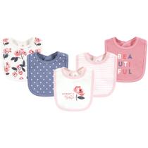 Babetes de comida para bebês Touched by Nature Organic Cotton Floral Babetes de comida para bebês Touched by Nature Organic Cotton Floral