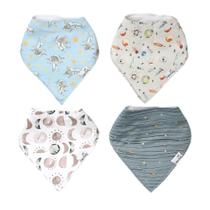 Babetes para bebês Copper Pearl, pacote com 4 unidades, algodão macio ajustável Babetes para bebês Copper Pearl, pacote com 4 unidades, algodão macio ajustável