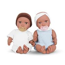 BABI by Battat Bonecas Recém-Nascidas de 14 polegadas Corpos Macios Twin Girl & Boy Tons de Pele Médios Profundos com Olhos Castanhos Roupas Removíveis e Acessórios Chupetas Brinquedos Infantis para Crianças com Idade 3+