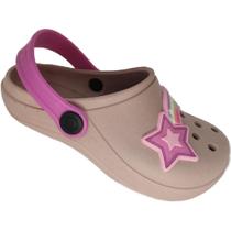 Babuch Menina Infantil Cloc Estrela Luelua Borracha Rosa