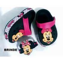 Babuche Croocs sandália infantil menina + Pulseira - Minnie - Louise Farias