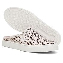 Babuche Feminino Sapatilha Linha Ipê Mulato Sapatenis Tenis Casual Emule Confort Couro Off White