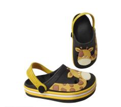 Babuche Girafa Bebê Azul e Preto Infantil Fachetado Babuche Girafa Bebê Azul e Preto Infantil Fachetado