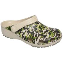 Babuche Infantil Camuflado Verde Militar Confortável Chinelo