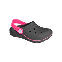 Babuche Infantil Carinho Preto Pink Camin 20000-774PP