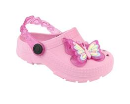 Babuche Infantil Cristal Rosa Borboleta Lu e Lua Babuche Infantil Cristal Rosa Borboleta Lu e Lua
