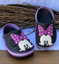 Babuche Infantil Feminino Ratinha Preto com Violeta Fachetado