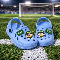Babuche Infantil Menino Futebol Copa do Mundo Antiderrapante Confortável Leve