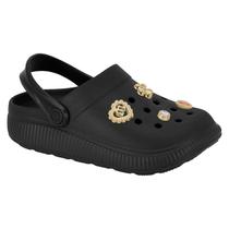 Babuche Infantil Molekinha Pingentes Leve Calce Facil 2591 - Preto
