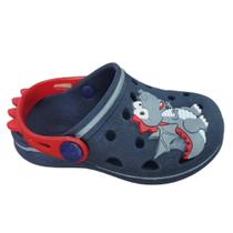 Babuche Infantil Pop Mini Wboys Dinossauro Marinho/Vermelho