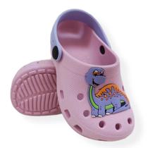 Babuche Infantil Rosa Dinossauro T-Rex Escola e Passeios