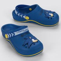 Babuche Infantil Sonic City Masculina - Azul - Grendene Kids