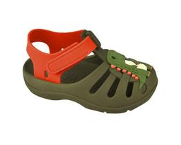 Babuche Infantil Verde Militar Dinossauro Lu e Lua