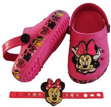 Babuche minnie Sandália infantil Chinela menina Mine + Pulseira