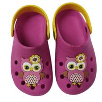 Babuche Papete Infantil Menina Coruja Flor Pink Babuche Papete Infantil Menina Coruja Flor Pink
