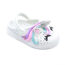 Babuche Plugt Joy Unicórnio 3D Gliter Branco 63.029 Babuche Plugt Joy Unicórnio 3D Gliter Branco 63.029