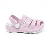 Babuche Sandália Infantil Menina Plugt Pop Kids Gelo/Rosa Calce Fácil Anatomico Babuche Sandália Infantil Menina Plugt Pop Kids Gelo/Rosa Calce Fácil Anatomico
