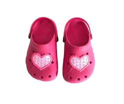 Babuche Sandalia infantil Rosa Coração Menina Confortável Macio Leve Voltas as Aulas Piscina Passeio