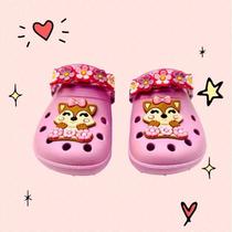 Babuche Sandalia Papete Infantil Para meninas Raposinha com Flores