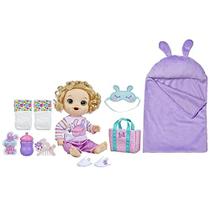 Baby Alive Bunny Sleepover Baby Doll, Bonecas temáticas de 12 polegadas, Saco de Dormir & Acessórios de Boneca Com Tema de Coelho, Brinquedos para Meninas e Meninos de 3 Anos de Idade e Up, Cabelo Loiro (Exclusivo da Amazon)