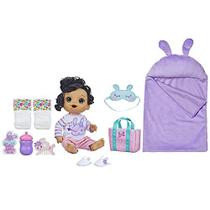 Baby Alive Bunny Sleepover Baby Doll, Bonecas temáticas de 12 polegadas temáticas de cama, saco de dormir & acessórios de boneca com tema de coelho, brinquedos para meninas e meninos de 3 anos de idade, cabelos castanhos (Exclusivo da Amazon)