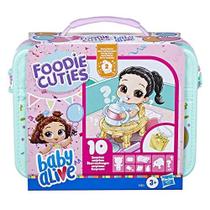 Baby Alive Foodie Cuties, Surprise Toy, 3-Inch Doll for Kids 3 and Up, 10 surpresas em Lunchbox-Style Case (Estilos Podem Variar)