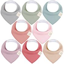 Baby Bandana Drool Bibs KeaBabies Organic, pacote com 8 unidades para meninas