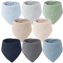 Baby Bandana Drool Bibs MairMore, pacote com 8 unidades, 100% algodão macio Baby Bandana Drool Bibs MairMore, pacote com 8 unidades, 100% algodão macio