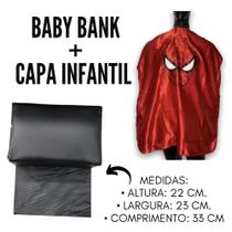 Baby Bank Infantil Barbearia + Capa De Cortes De Cetim Zíper Infantil Homem Aranha