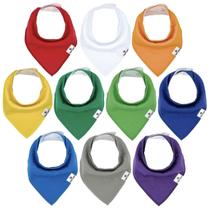 Baby Bibs Diaper Squad, pacote com 10 unidades, algodão ajustável, 20x23 cm Baby Bibs Diaper Squad, pacote com 10 unidades, algodão ajustável, 20x23 cm