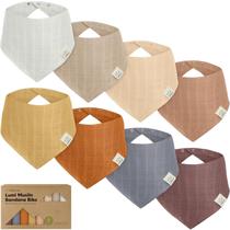 Baby Bibs KeaBabies, pacote com 8 bandanas de musselina de algodão macio