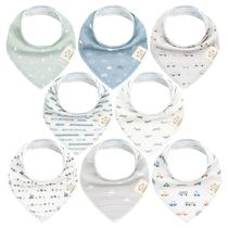 Baby Bibs KeaBabies, pacote com 8 bandanas macias de algodão orgânico Baby Bibs KeaBabies, pacote com 8 bandanas macias de algodão orgânico