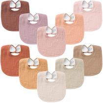 Baby Bibs Konssy, pacote com 10 bandanas de musselina de algodão macio