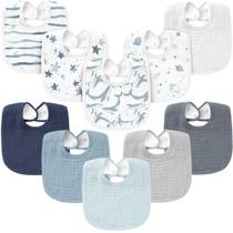 Baby Bibs Konssy, pacote com 10 bandanas de musselina de algodão macio