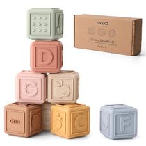 Baby Blocks YIVEKO Stacking Silicone Soft 8 peças, delicados Baby Blocks YIVEKO Stacking Silicone Soft 8 peças, delicados