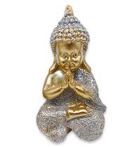 Baby Buda Tailandês Rezando Buda Orando Brilhante 10 cm