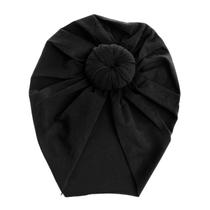 Baby Cap Hats com Bow Knot Cute Nursery Beanie Cute Donut Soft Turban Bow Cap - Preto