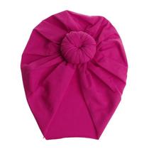 Baby Cap Hats com Bow Knot Cute Nursery Beanie Cute Donut Soft Turban Bow Cap - Rose red
