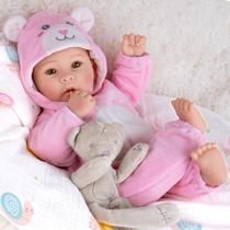Baby Doll Aori Realistic 43 cm com kit de alimentação para crianças a partir de 3 anos Baby Doll Aori Realistic 43 cm com kit de alimentação para crianças a partir de 3 anos
