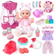 Baby Doll AuntyFey com conjunto de acessórios para meninas de 3 a 5 Baby Doll AuntyFey com conjunto de acessórios para meninas de 3 a 5