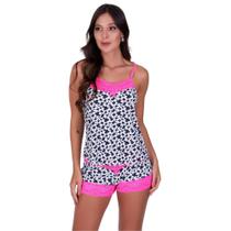 Baby Doll Caleçon Renda Estampa Animal Print -c2 HELENA