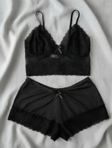 Baby Doll Cropped 36 ao 52 Plus Size Pijama Feminino Sensual Com Detalhe Em Renda Babydoll Lingerie - Sem marca