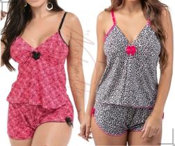 Baby Doll De Malha / Pijama Feminino Curto Soltinho