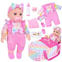 Baby Doll DOTVOSY 12 Girls com cama de berço e acessórios.