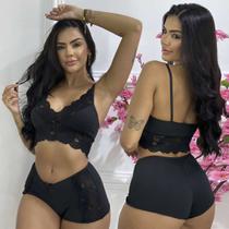 Baby Doll Feminino Sexy Roupa De Dormir Sedução Shorts Curto
