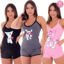 Baby Doll Fetiche Algodão Kit 3 Lingerie Baby Doll Fetiche Algodão Kit 3 Lingerie