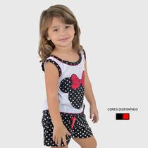 Baby Doll Infantil Minnie Pijama Curto Short