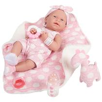 Baby Doll JC Toys La Newborn 15 cm, toda em vinil, menina com acessórios